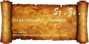 Szalisznyó Zsombor névjegykártya