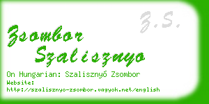 zsombor szalisznyo business card