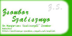 zsombor szalisznyo business card